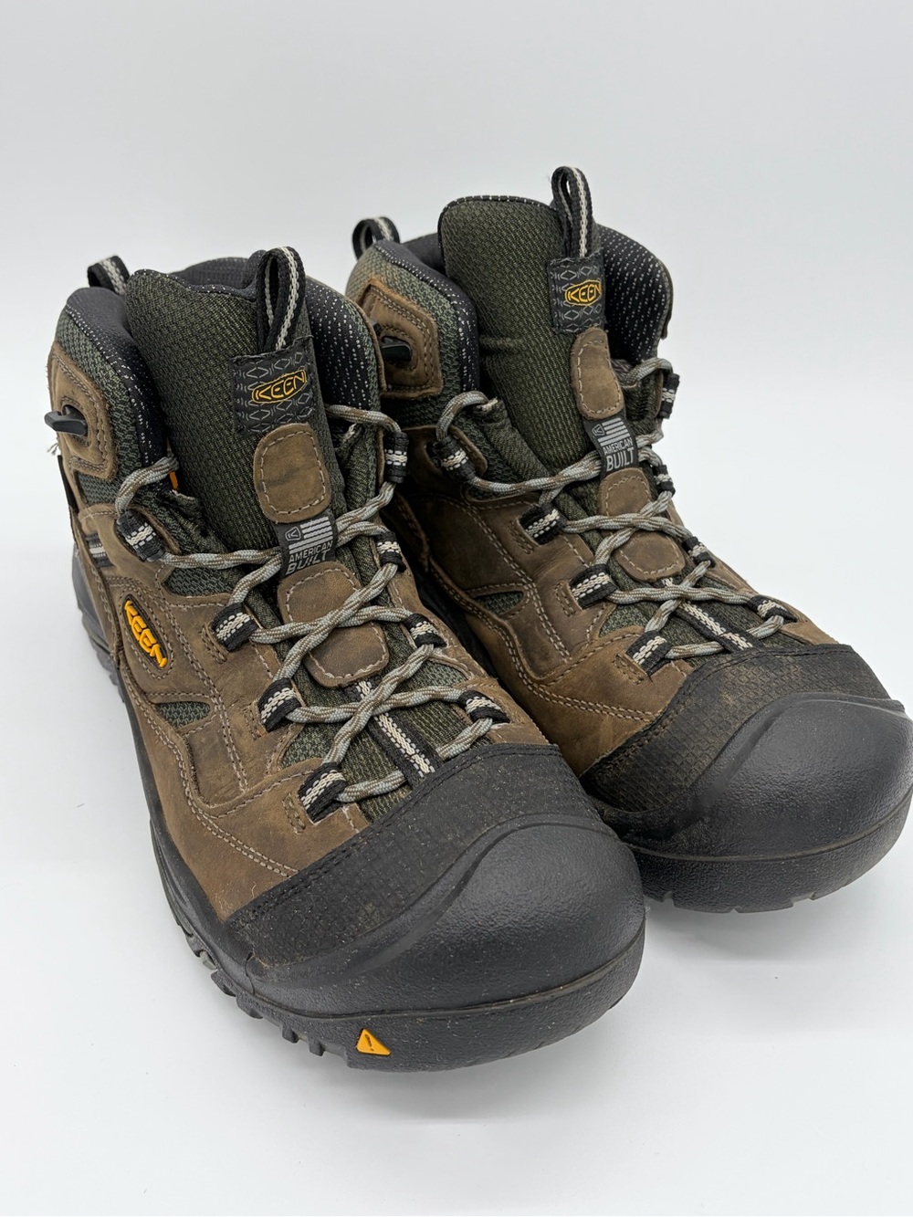 Keen Brown and Olive Waterproof Men's Steel Toe Work Boots